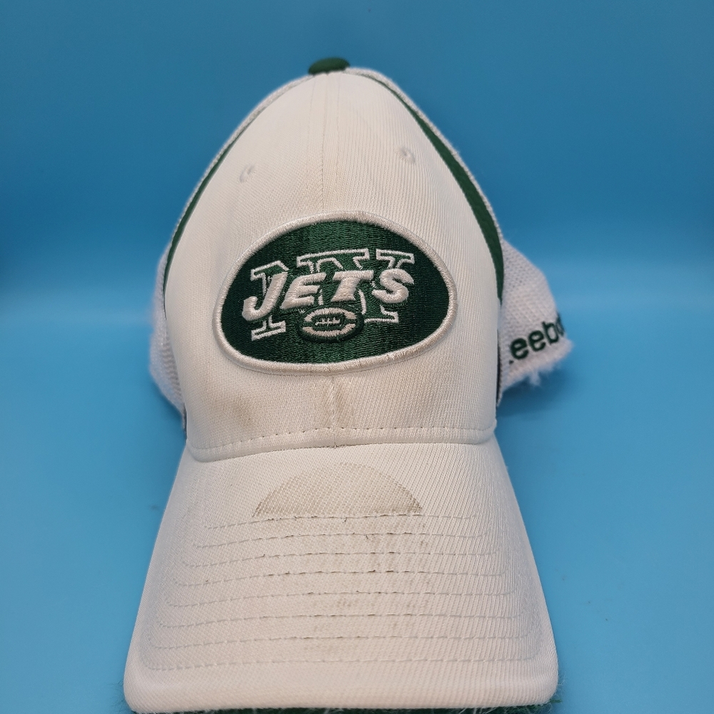 Reebok New York Jets Authentic On Field Stretch Fit Hat S/M NFL Football White